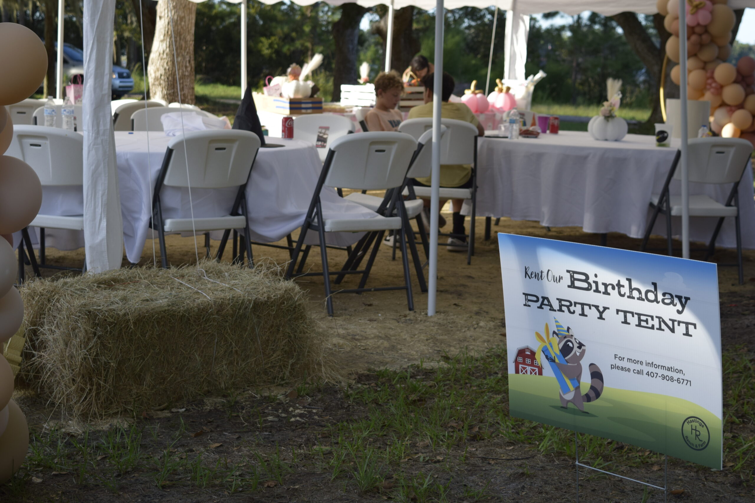 Hastings Ranch Party Tent set up for a party at the Farm Festival