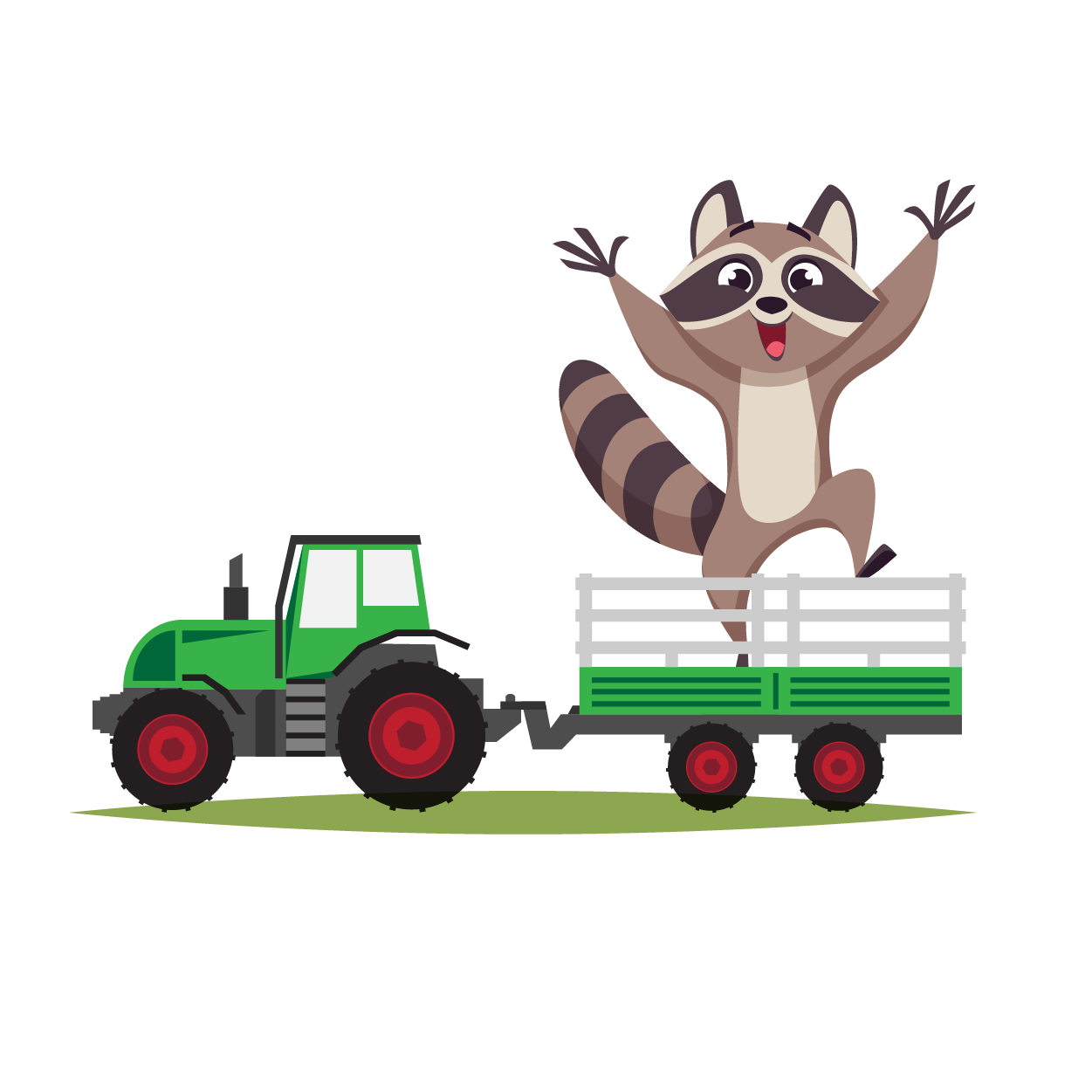 Hastings Racoon on a Hay Ride