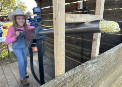 Guest aims the corn cannon