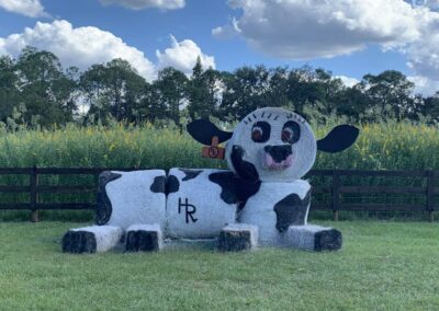 Huge Hay Decor Cow